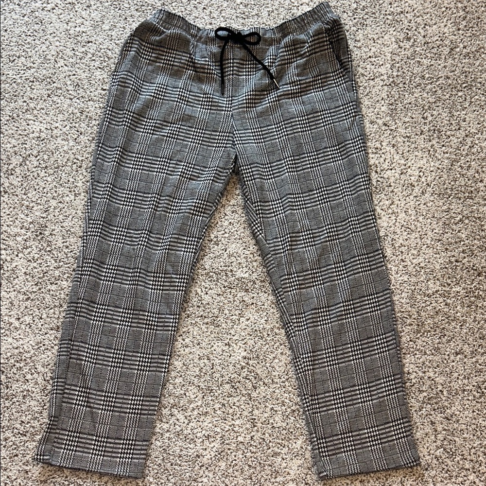 Robert Louis Black and White Checkered Joggers
